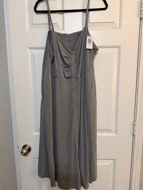 torrid Heather Grey Midi Button-Front Dress - 3X